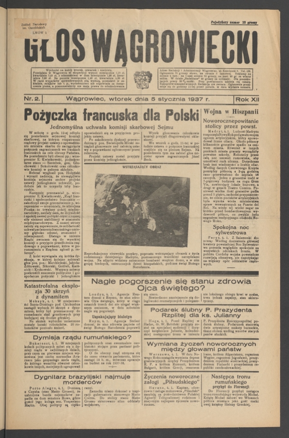 Głos Wągrowiecki. Rok&nbsp;12, 1937, numer&nbsp;2