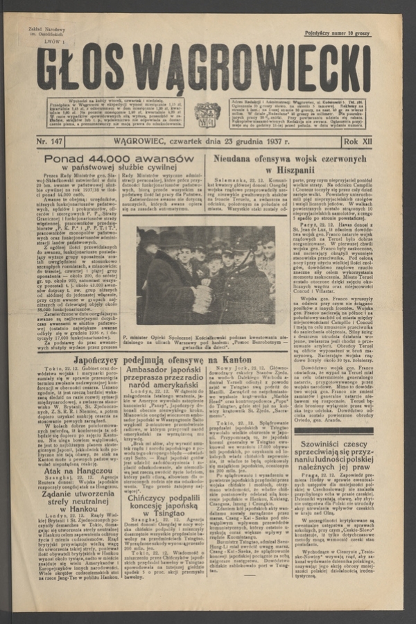 Głos Wągrowiecki. Rok&nbsp;12, 1937, numer&nbsp;147