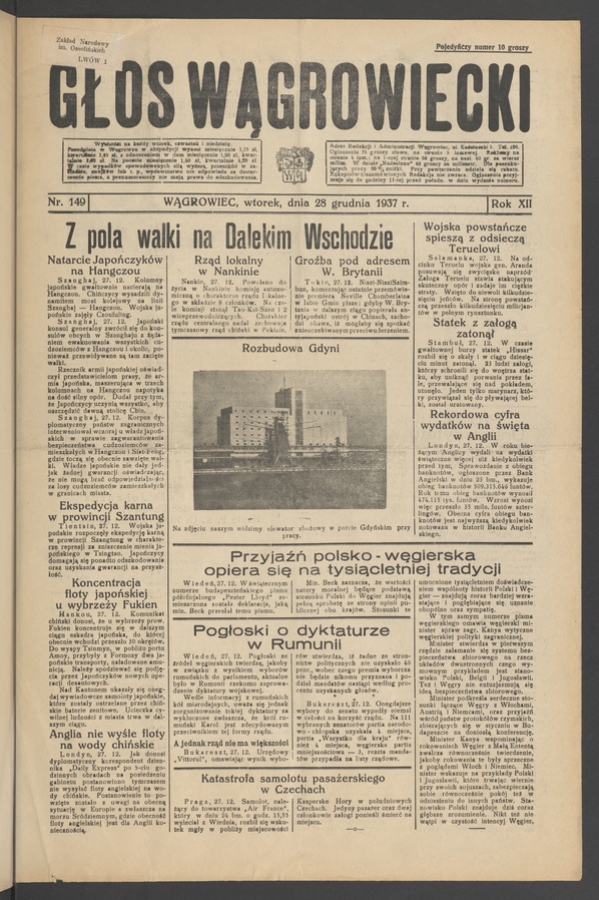 Głos Wągrowiecki. Rok&nbsp;12, 1937, numer&nbsp;149