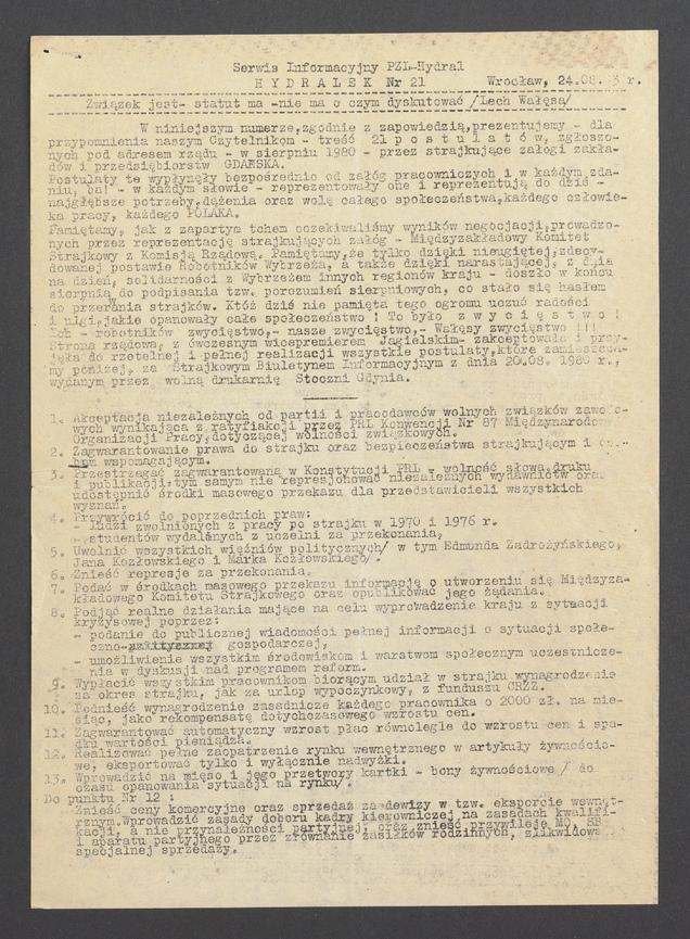 Hydralek&nbsp;: serwis informacyjny PZL-Hydral. 1983, numer&nbsp;21