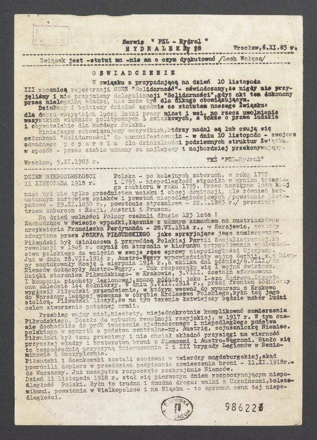 Hydralek&nbsp;: serwis PZL-Hydral. 1983, numer&nbsp;28