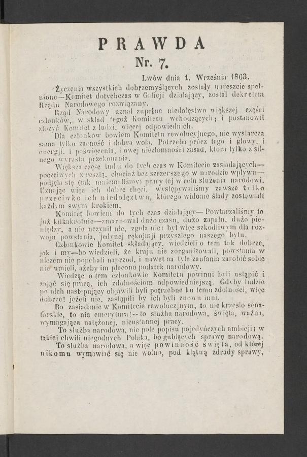 Prawda. 1863, numer&nbsp;7