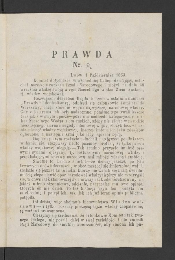 Prawda. 1863, numer&nbsp;8