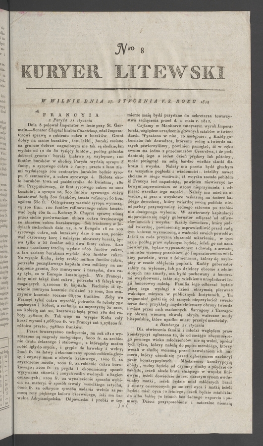 Kuryer Litewski. 1812, numero&nbsp;8