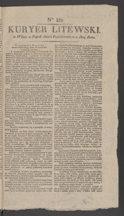 Kuryer Litewski. 1829, numer&nbsp;119