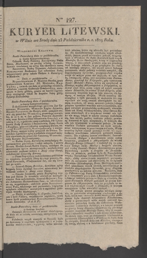 Kuryer Litewski. 1829, numer&nbsp;127