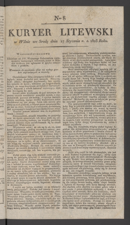 Kuryer Litewski. 1823, numer&nbsp;8