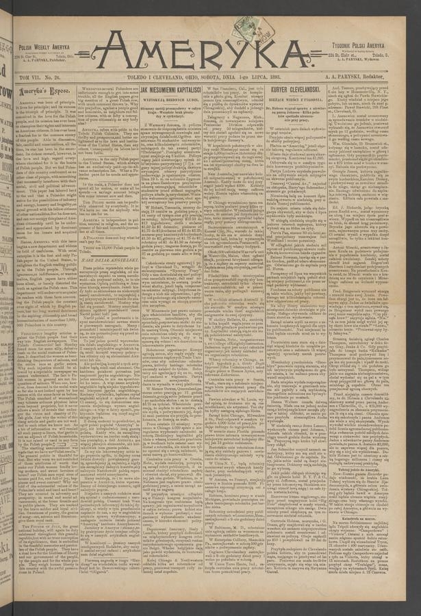 Ameryka. Tom&nbsp;7, 1893, numer&nbsp;26