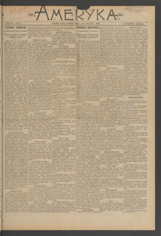 Ameryka. Tom 7, 1893, numer 48