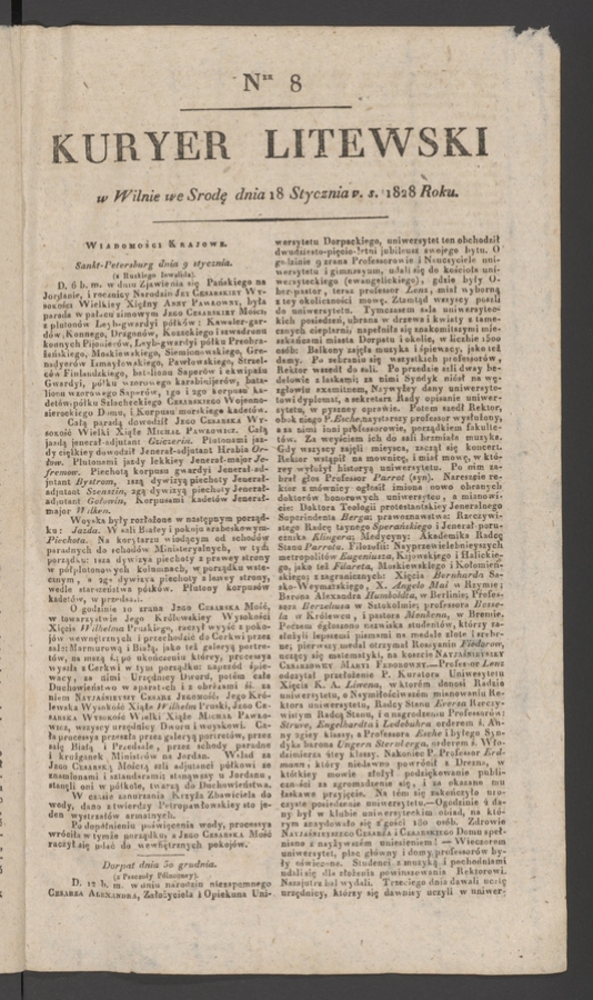 Kuryer Litewski. 1828, numer&nbsp;8