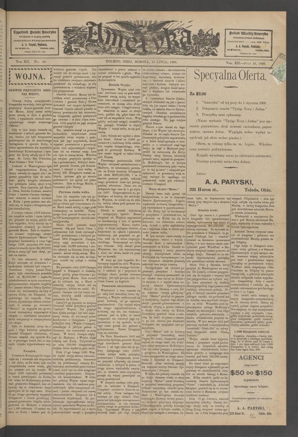 Ameryka. Tom 12, 1898, numer 29