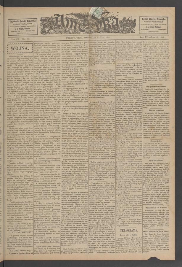 Ameryka. Tom 12, 1898, numer 30