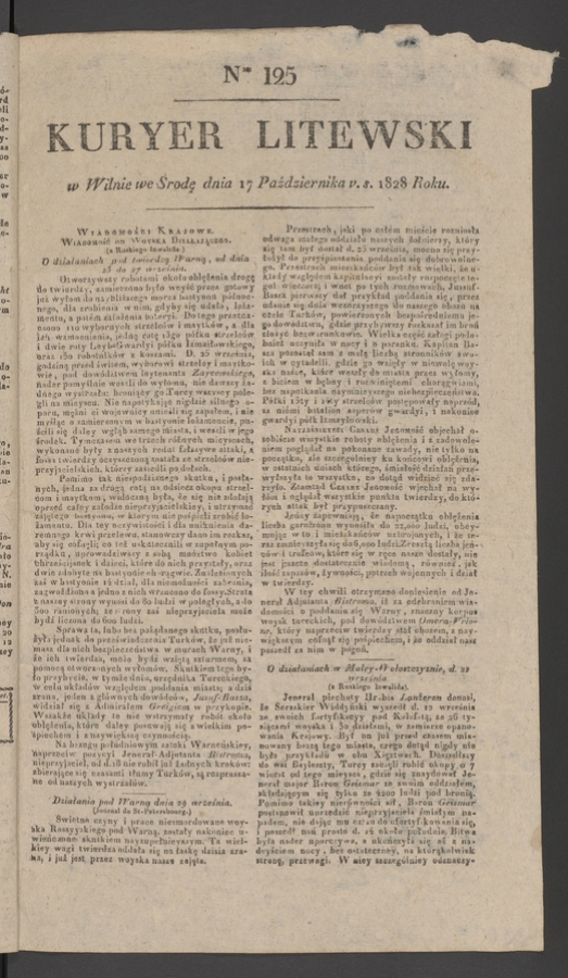 Kuryer Litewski. 1828, numer 125
