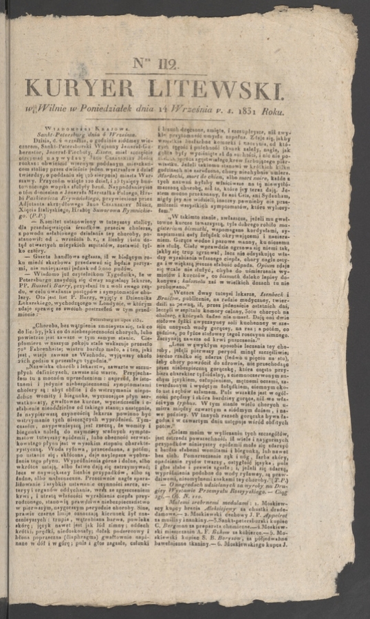 Kuryer Litewski. 1831, numer 112