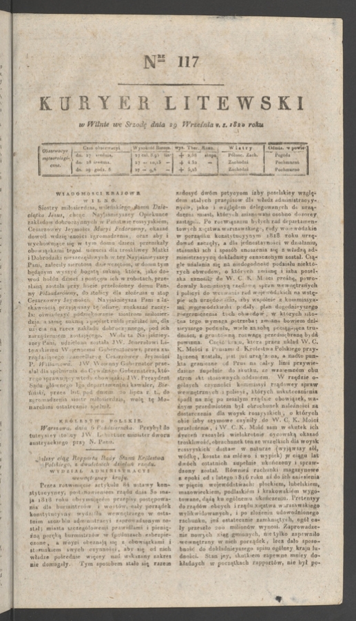 Kuryer Litewski. 1820, numer 117