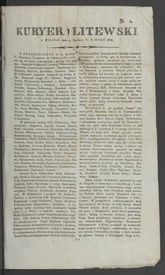 Kuryer Litewski. 1808, numero&nbsp;2