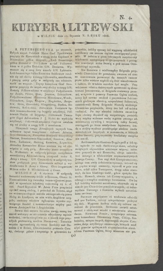 Kuryer Litewski. 1808, numero&nbsp;4