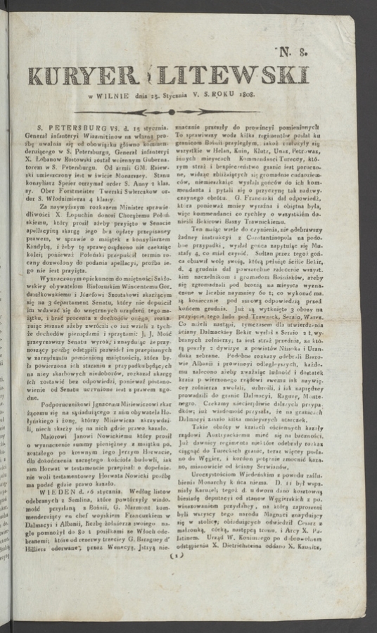 Kuryer Litewski. 1808, numero&nbsp;8