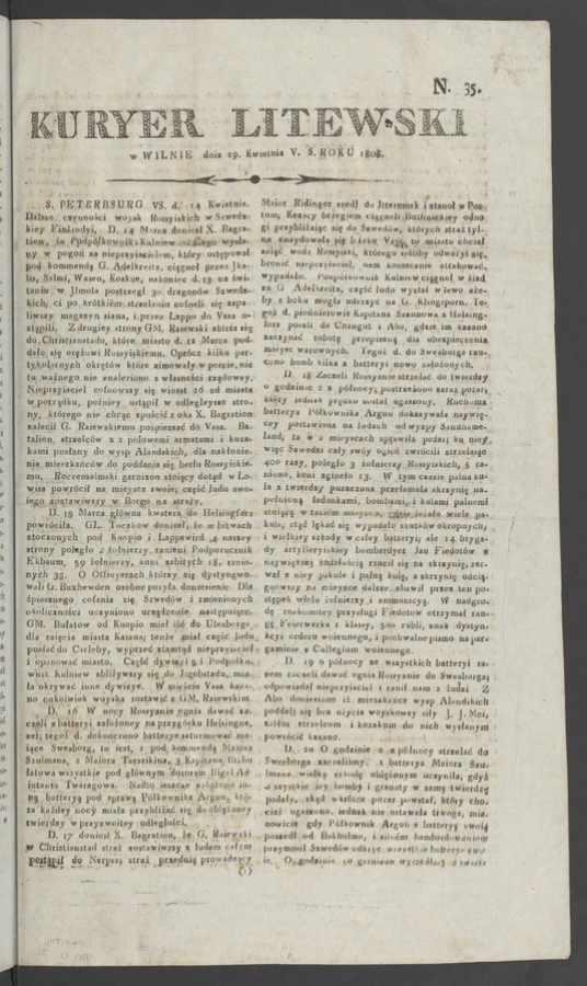 Kuryer Litewski. 1808, numero&nbsp;35