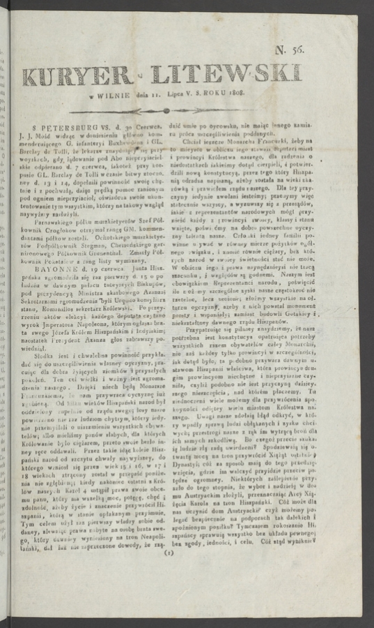 Kuryer Litewski. 1808, numero&nbsp;56