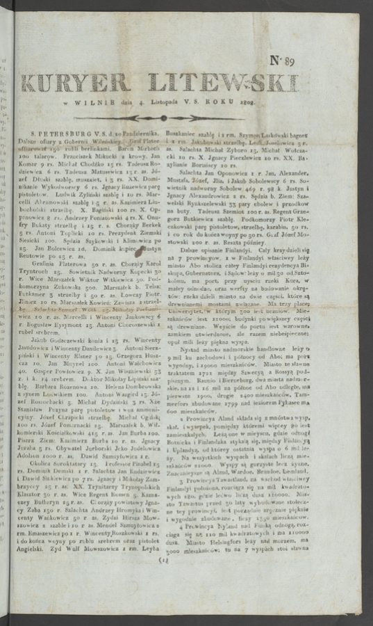 Kuryer Litewski. 1808, numero&nbsp;89