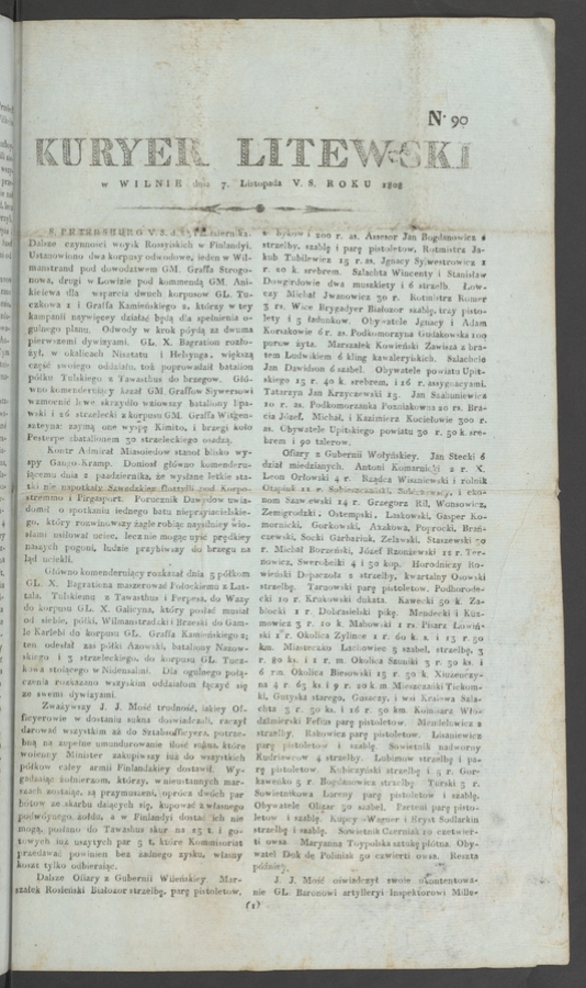 Kuryer Litewski. 1808, numero&nbsp;90