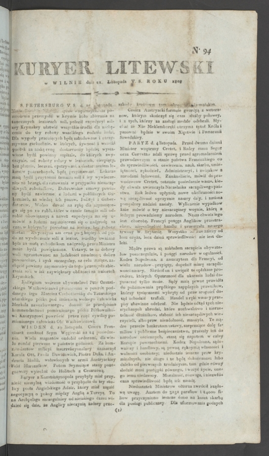 Kuryer Litewski. 1808, numero&nbsp;94