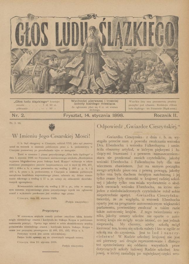 Głos Ludu Ślązkiego. Rocznik&nbsp;2, 1898, numer&nbsp;2