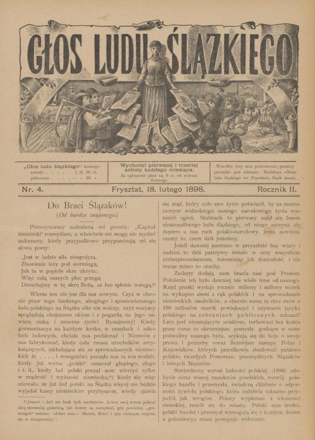 Głos Ludu Ślązkiego. Rocznik&nbsp;2, 1898, numer&nbsp;4