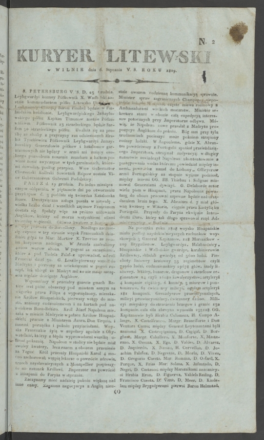Kuryer Litewski. 1809, numero&nbsp;2