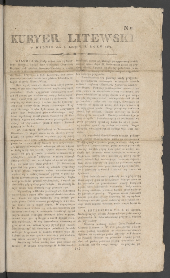 Kuryer Litewski. 1809, numero 11