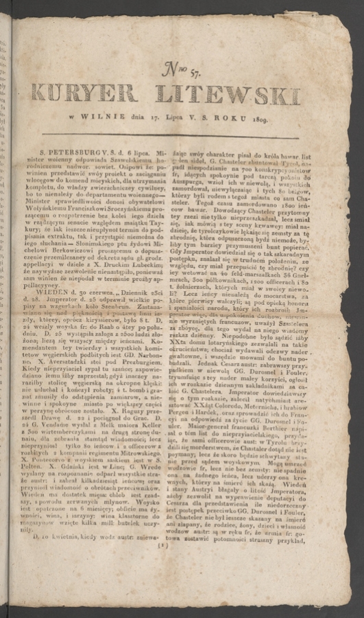 Kuryer Litewski. 1809, numero&nbsp;57