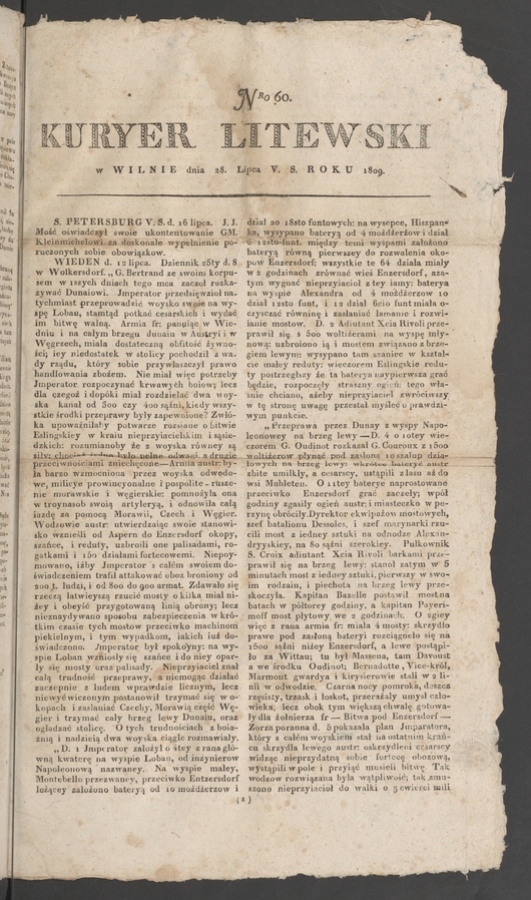 Kuryer Litewski. 1809, numero&nbsp;60
