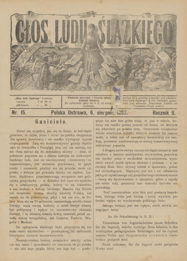 Głos Ludu Ślązkiego. Rocznik&nbsp;2, 1898, numer&nbsp;15