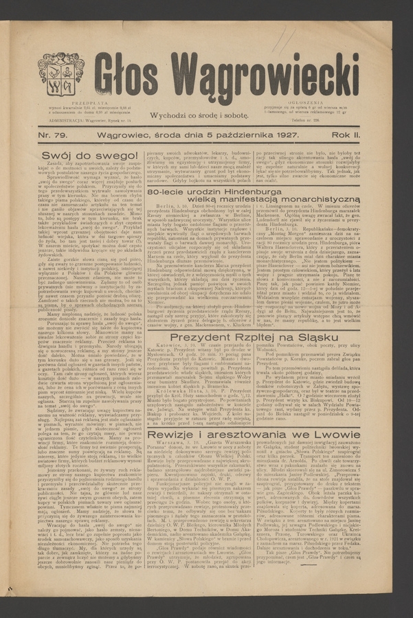 Głos Wągrowiecki. Rok 2, 1927, numer 79