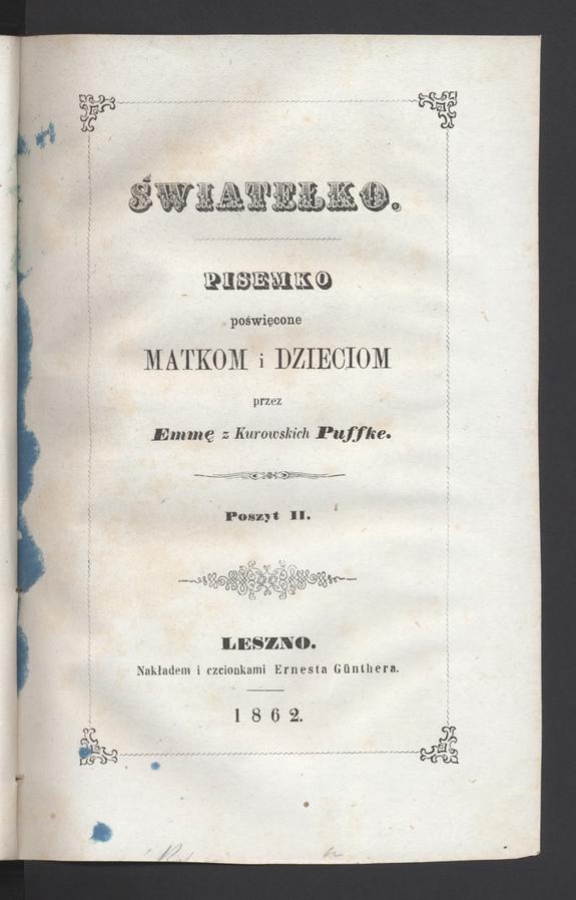 Światełko&nbsp;: pisemko poświęcone matkom i&nbsp;dzieciom.&nbsp;1862,&nbsp;poszyt&nbsp;2