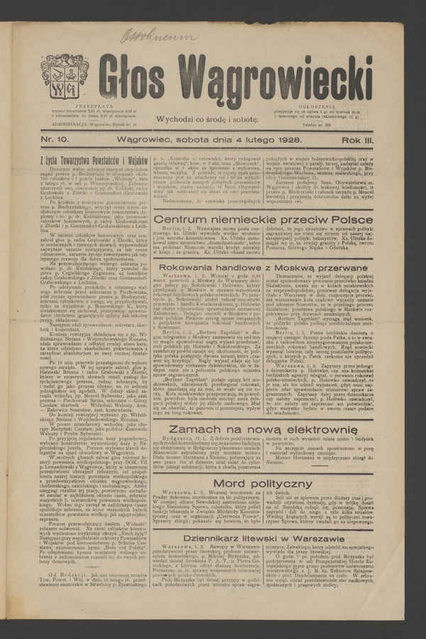 Głos Wągrowiecki. Rok 3, 1928, numer 10
