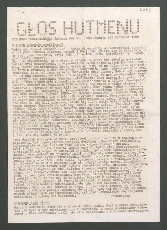 Głos Hutmenu. 1988, numer&nbsp;10
