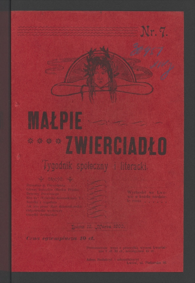 Małpie Zwierciadło&nbsp;: tygodnik społeczny i&nbsp;literacki. Rok&nbsp;1, 1903, numer&nbsp;7