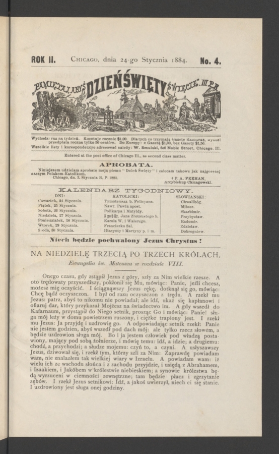 Dzień Święty. Rok&nbsp;2, 1884, numero&nbsp;4