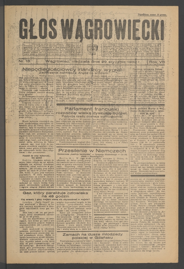 Głos Wągrowiecki. Rok&nbsp;8, 1933, numer&nbsp;13