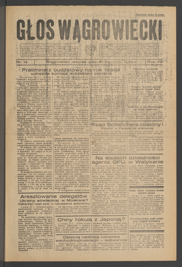 Głos Wągrowiecki. Rok&nbsp;8, 1933, numer&nbsp;14
