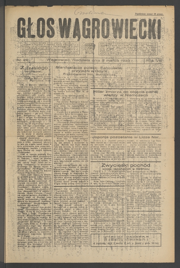 Głos Wągrowiecki. Rok 8, 1933, numer 28