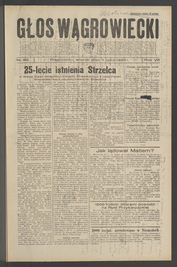 Głos Wągrowiecki. Rok 8, 1933, numer 80