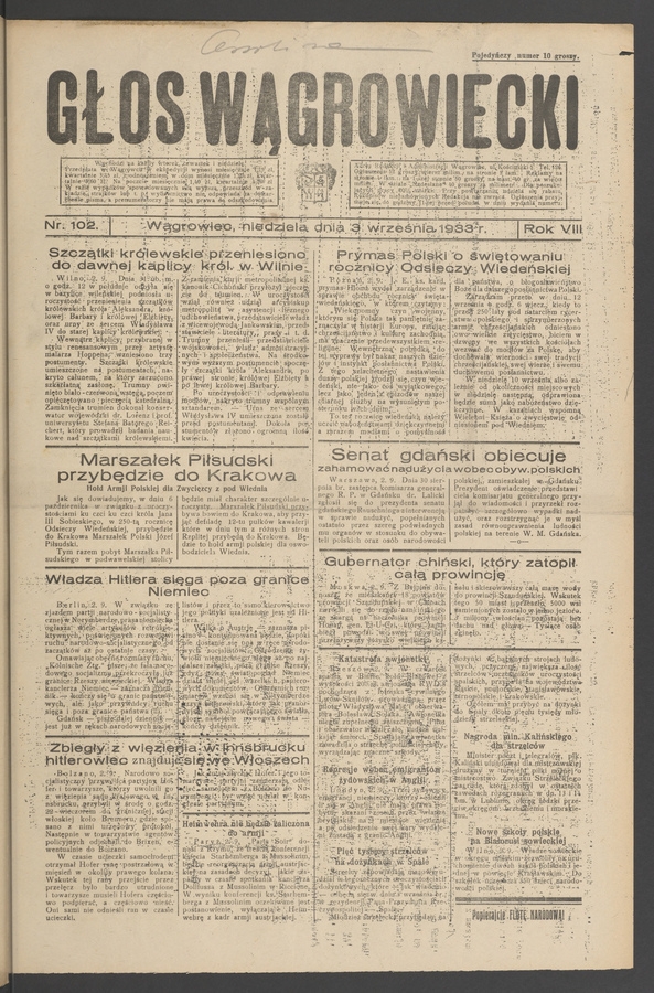 Głos Wągrowiecki. Rok 8, 1933, numer 102