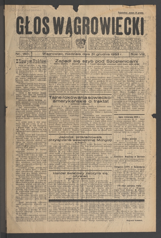 Głos Wągrowiecki. Rok 8, 1933, numer 150