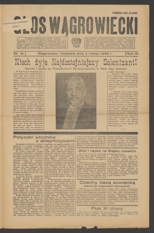 Głos Wągrowiecki. Rok&nbsp;11, 1936, numer&nbsp;13