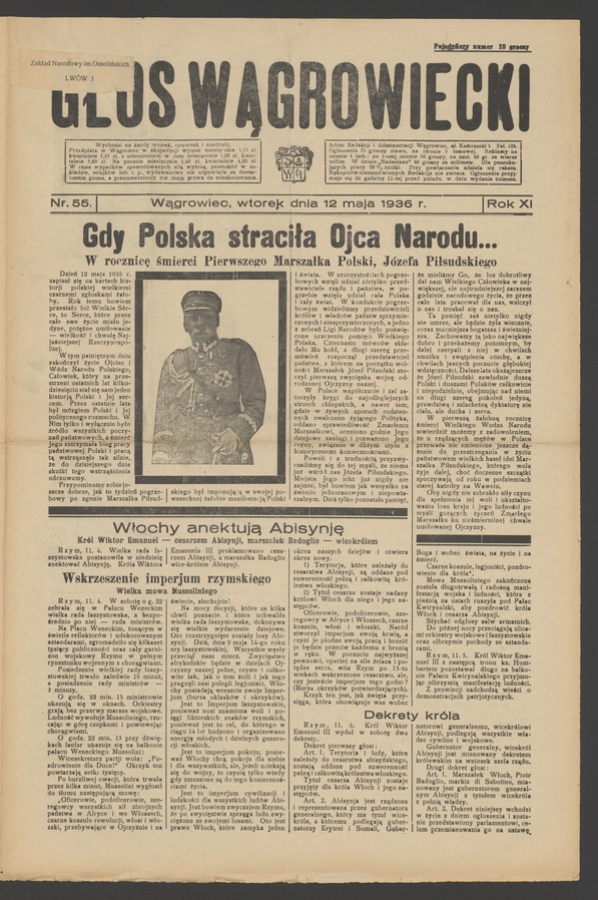 Głos Wągrowiecki. Rok&nbsp;11, 1936, numer&nbsp;55