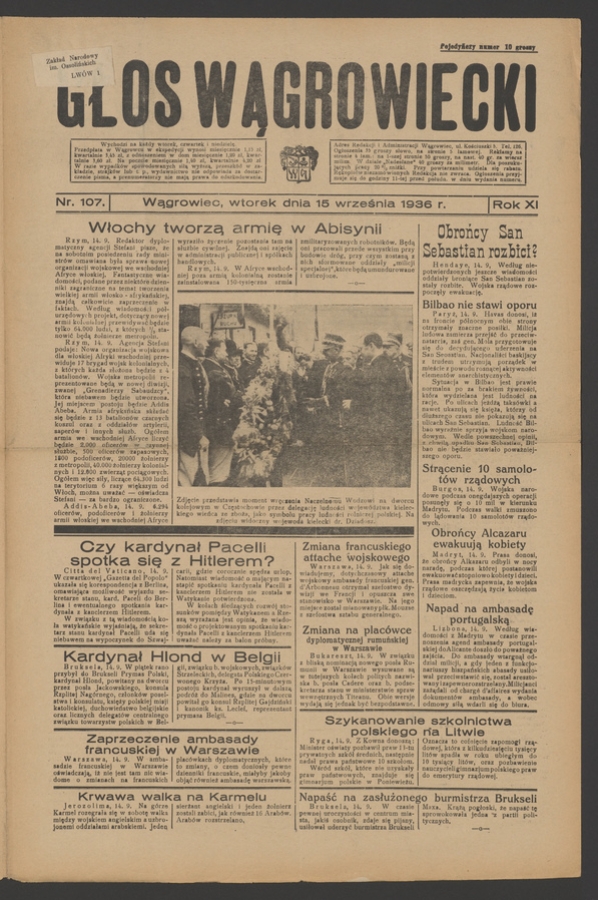 Głos Wągrowiecki. Rok&nbsp;11, 1936, numer&nbsp;107