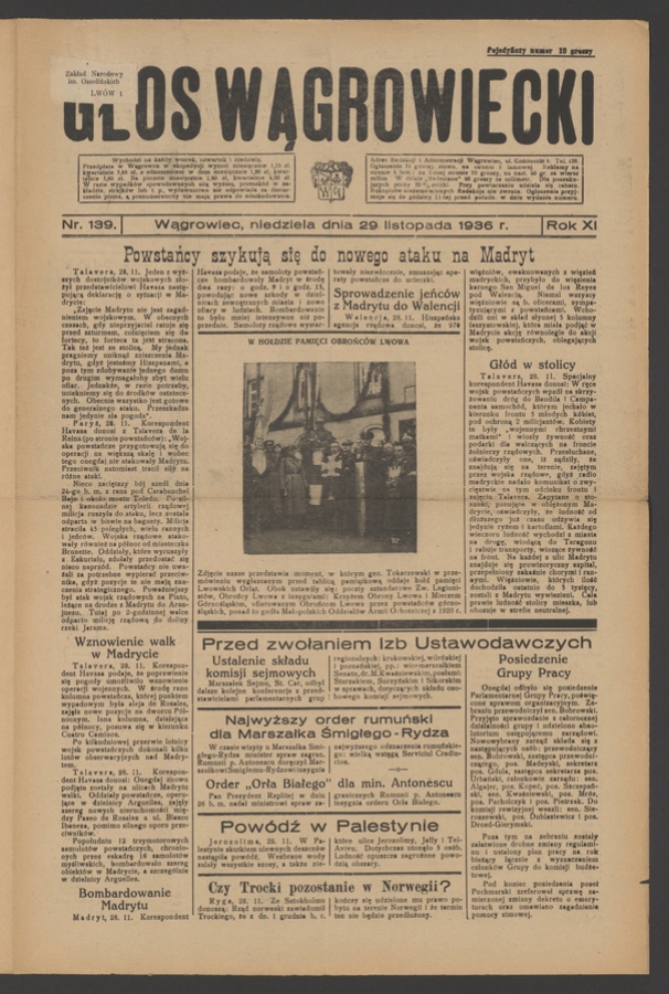 Głos Wągrowiecki. Rok&nbsp;11, 1936, numer&nbsp;139